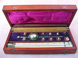 19th century Sikes hydrometer set with two proof rules